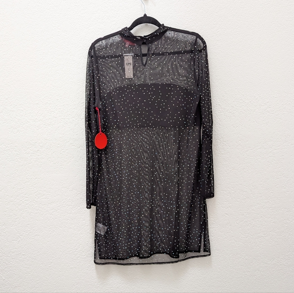 Eva Franco Starlight Long-Sleeve Sheer Tunic - Black Starlight - Picture 5 of 6